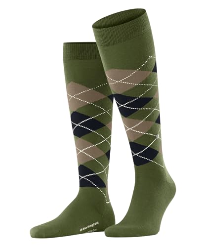 Burlington Herren Kniestrümpfe Edinburgh M Kh Wolle lang gemustert 1 Paar, Grün Cactus 7684, 40-46 von Burlington