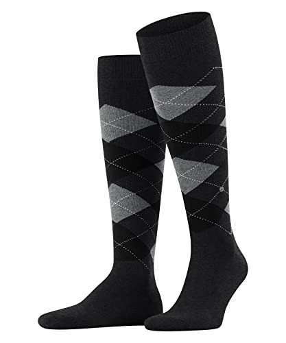 Burlington Herren Kniestrümpfe King M Kh Baumwolle lang gemustert 1 Paar, Grau Grey 3985, 40-46 von Burlington