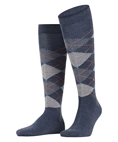 Burlington Herren Kniestrümpfe Preston M Kh warm und weich lang gemustert 1 Paar, Blau Orion Blue 6221, 40-46 von Burlington