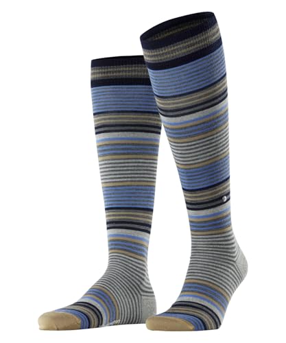 Burlington Herren Kniestrümpfe Stripe M Kh Wolle lang gemustert 1 Paar, Grau Dark Grey 3070, 40-46 von Burlington