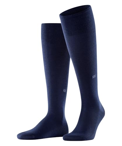Burlington Herren Kniestrümpfe Leeds M Kh Baumwolle Wolle lang einfarbig 1 Paar, Blau Marine 6120, 40-46 von Burlington