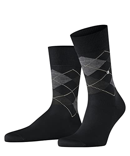 Burlington Herren Socken Manchester M SO Baumwolle gemustert 1 Paar, Schwarz (Black 3000) neu - umweltfreundlich, 46-50 von Burlington