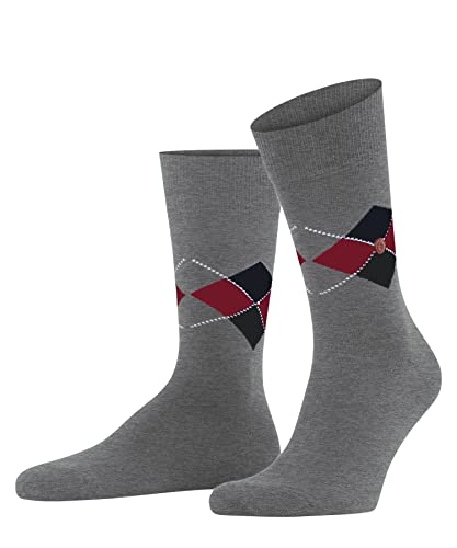 Burlington Herren Socken Multi King M SO Baumwolle gemustert 1 Paar, Grau (Light Grey Melange 3390), 40-46 von Burlington