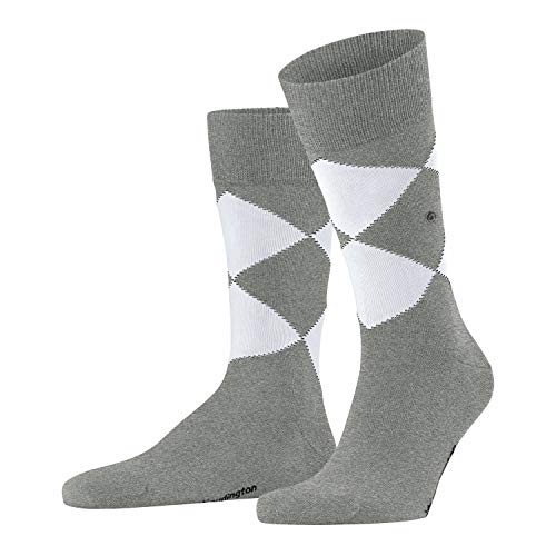 Burlington Herren Socken Kingston M SO Baumwolle gemustert 1 Paar, Grau (Light Grey 3400), 40-46 von Burlington