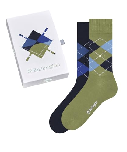 Burlington Herren Socken Basic Gift Box M SO Baumwolle gemustert 2 Paar, Mehrfarbig (Mouline 0700), 40-46 von Burlington