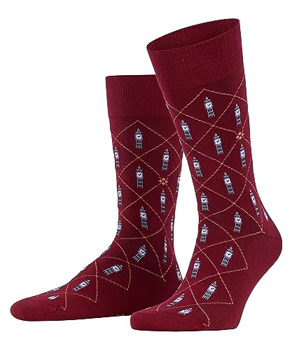 Burlington Herren Socken Big Ben Biologische Baumwolle gemustert 1 Paar, Rot (Burgundy 8326), 40-46 von Burlington