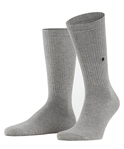Burlington Herren Socken Black Logo M SO Baumwolle gemustert 1 Paar, Grau (Light Grey 3400), 40-46 von Burlington