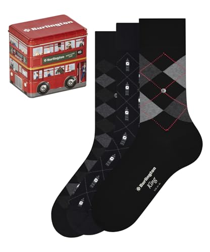 Burlington Herren Socken British Box 3-Pack M SO Baumwolle gemustert 3 Paar, Mehrfarbig (Sortiment 0010), 40-46 von Burlington