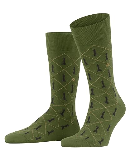 Burlington Herren Socken Chess Biologische Baumwolle gemustert 1 Paar, Grün (Cactus 7684), 40-46 von Burlington