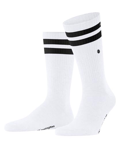 Burlington Herren Socken Court M SO Baumwolle gemustert 1 Paar, Weiß (White 2000), 40-46 von Burlington