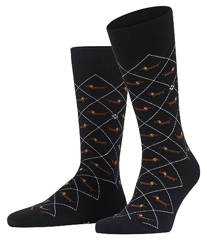 Burlington Herren Socken Dachshund M SO Baumwolle gemustert 1 Paar, Schwarz (Black 3000), 40-46 von Burlington