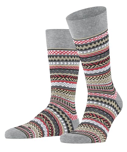 Burlington Herren Socken Disrupted Stripe M SO Baumwolle gemustert 1 Paar, Grau (Lt. Heather 3223), 40-46 von Burlington