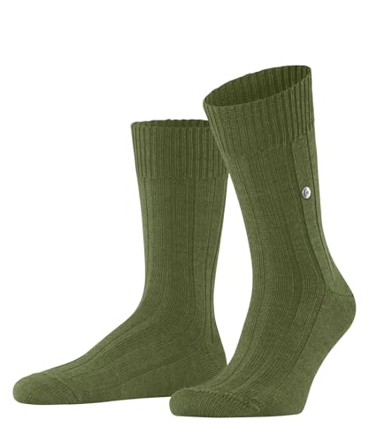 Burlington Herren Socken Dover M So Wolle einfarbig 1 Paar, Grün Cactus 7684, 40-46 von Burlington