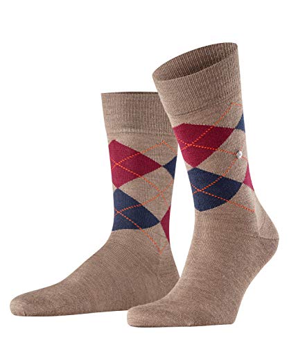 Burlington Herren Socken Edinburgh M SO Wolle gemustert 1 Paar, Braun (Pebble 5817), 40-46 von Burlington