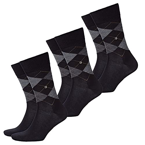 Burlington Herren Socken Edinburgh 3er Pack, Größe:40-46;Farbe:black-3000 von Burlington