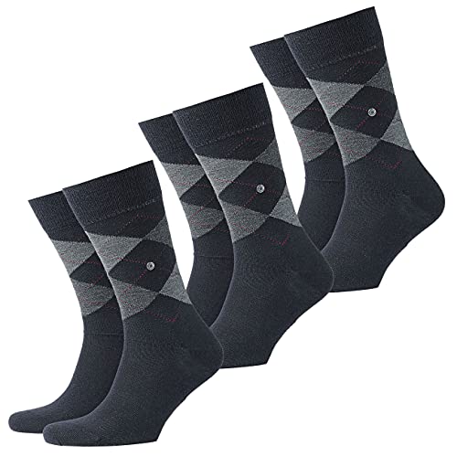 Burlington Herren Socken Edinburgh 3er Pack, Größe:40-46;Farbe:dark navy-6377 von Burlington