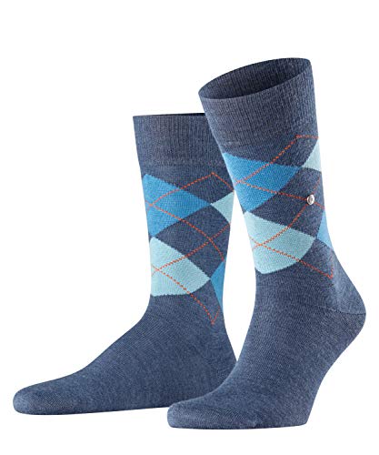 Burlington Herren Socken Edinburgh M SO Wolle gemustert 1 Paar, Blau (Dark Blue 6697), 46-50 von Burlington