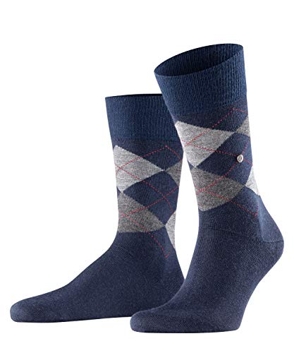 Burlington Herren Socken Edinburgh M SO Wolle gemustert 1 Paar, Blau (Dark Navy 6377), 46-50 von Burlington