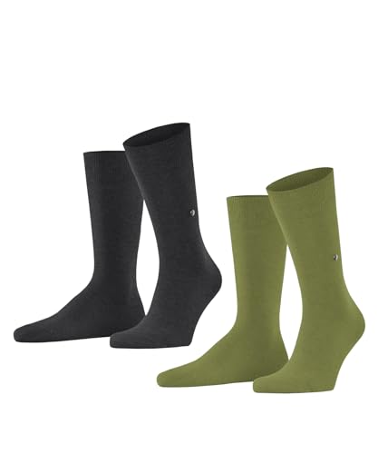 Burlington Herren Everyday 2-Pack M SO Baumwolle einfarbig 2 Paar Socken, Grün (Kiwi 7258), 40-46 (2er Pack) von Burlington