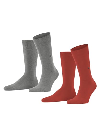 Burlington Herren Everyday 2-Pack M SO Baumwolle einfarbig 2 Paar Socken, Rot (Wildfire 8196), 40-46 (2er Pack) von Burlington