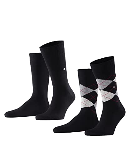 Burlington Herren Socken Everyday Mix 2-Pack M SO Baumwolle gemustert 2 Paar, Schwarz (Black 3000), 40-46 von Burlington