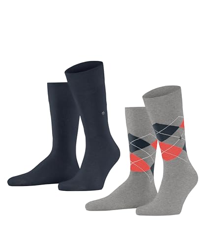 Burlington Herren Socken Everyday Mix 2-Pack M SO Baumwolle gemustert 2 Paar, Grau (Lunar 3225), 40-46 von Burlington