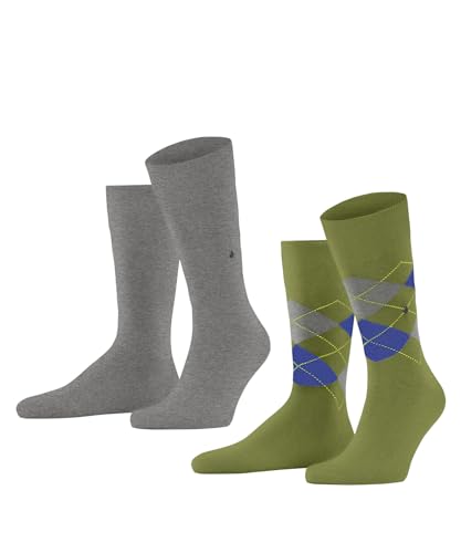 Burlington Herren Everyday Mix 2-Pack M SO Baumwolle Gemustert 2 Paar Socken, Grün (Moss 7482), 40-46 (2er Pack) von Burlington