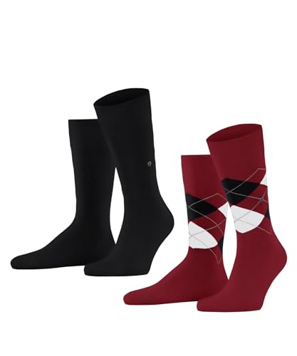 Burlington Herren Socken Everyday Mix 2-Pack M SO Baumwolle gemustert 2 Paar, Pink (Red Pepper 8074), 40-46 von Burlington