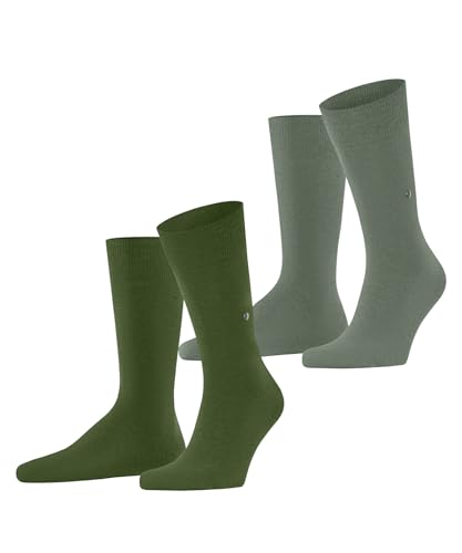 Burlington Herren Socken Everyday Multipack M So Baumwolle einfarbig 2 Paar, Grün Fir Green 7656, 40-46 von Burlington