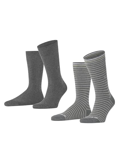 Burlington Herren Socken Everyday Stripe Mixed Multipack M So Baumwolle gemustert 2 Paar, Grau Light Grey Melange 3390, 40-46 von Burlington