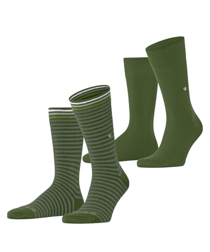 Burlington Herren Socken Everyday Stripe Mixed Multipack M So Baumwolle gemustert 2 Paar, Grün Fir Green 7656, 40-46 von Burlington