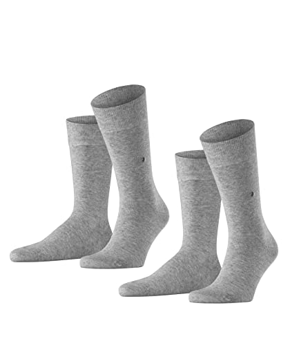 Burlington Herren Socken Everyday 2-Pack M SO Baumwolle einfarbig 2 Paar, Grau (Light Grey 3400), 40-46 von Burlington