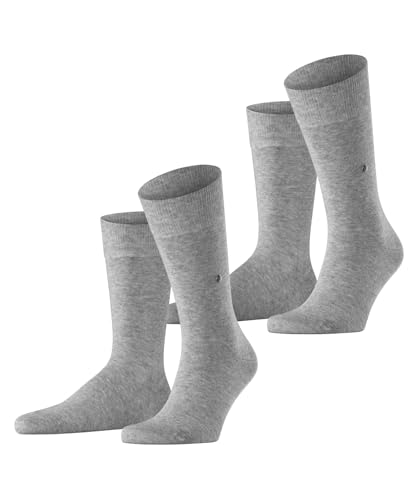 Burlington Herren Socken Everyday Multipack M So Baumwolle einfarbig 2 Paar, Grau Light Grey 3400, 40-46 von Burlington