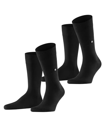 Burlington Herren Socken Everyday Multipack M So Baumwolle einfarbig 2 Paar, Schwarz Black 3000, 40-46 von Burlington