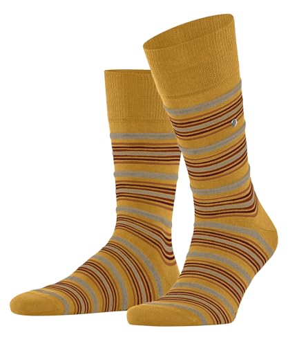 Burlington Herren Socken Funky Stripe M So Baumwolle Viskose gemustert 1 Paar, Gelb Dottergelb 1305, 40-46 von Burlington