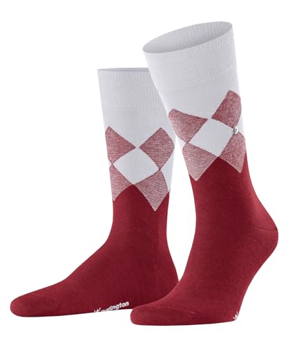 Burlington Herren Socken Hampstead M SO Baumwolle gemustert 1 Paar, Rot (Fuego-Ocean 8076), 40-46 von Burlington