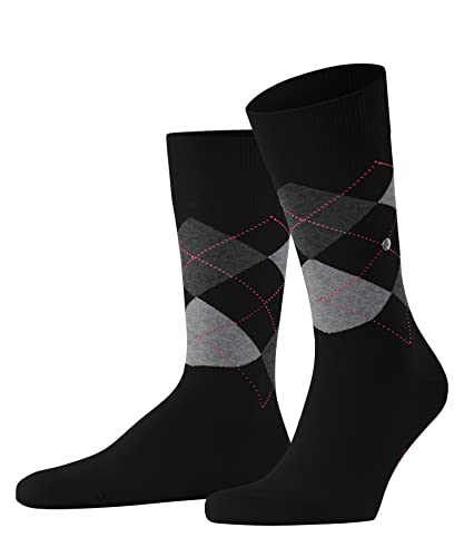 Burlington Herren Socken King M SO Baumwolle gemustert 1 Paar, Schwarz (Black 3011), 40-46 von Burlington