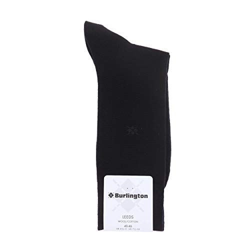 Burlington Herren Socken Leeds, Wollsocken, Einheitsgröße 40-46 - Farbe: Schwarz von Burlington