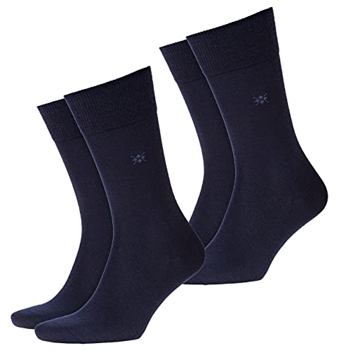 Burlington Herren Socken Leeds 2er Pack, Größe:40-46;Farbe:Marine (6120) von Burlington