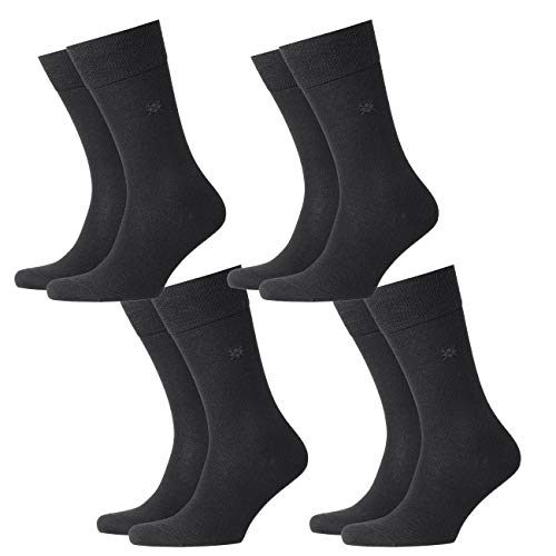 Burlington Herren Socken Leeds 4er Pack, Größe:40-46, Farbe:Black (3000) von Burlington