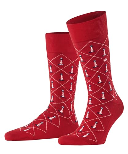 Burlington Herren Socken Lighthouse M SO Baumwolle gemustert 1 Paar, Rosa (Red Pepper 8074), 40-46 von Burlington