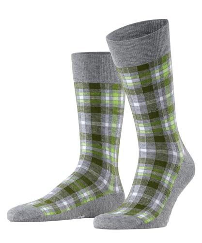 Burlington Herren Socken Madras M SO Baumwolle gemustert 1 Paar, Grau (Light Grey 3400), 40-46 von Burlington