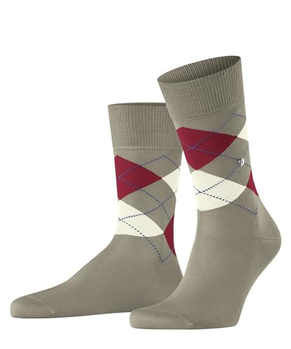 Burlington Herren Socken Manchester M SO Baumwolle gemustert 1 Paar, Beige (Cafe Late 4182) neu - umweltfreundlich, 40-46 von Burlington