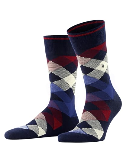 Burlington Herren Socken Newcastle M So Wolle gemustert 1 Paar, Blau Marine 6121, 40-46 von Burlington