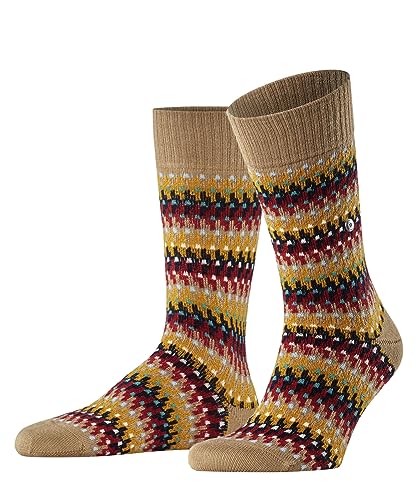 Burlington Herren Retro Resort M SO Schurwolle Gemustert 1 Paar Socken, Braun (Camel 5038), 40-46 von Burlington