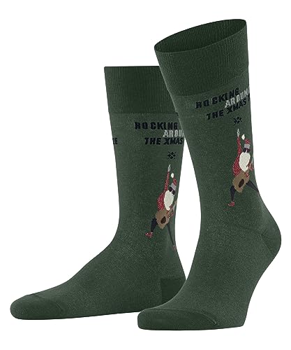 Burlington Herren Socken Rocking X-Mas M SO Baumwolle gemustert 1 Paar, Grün (Eucalyptus 7502), 40-46 von Burlington