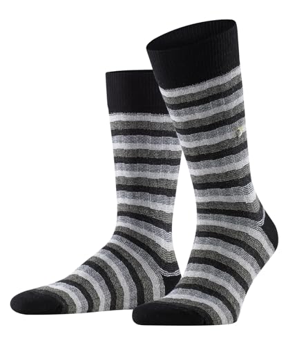 Burlington Herren Socken Signature Stripe M SO Baumwolle gemustert 1 Paar, Schwarz (Black 3000), 40-46 von Burlington