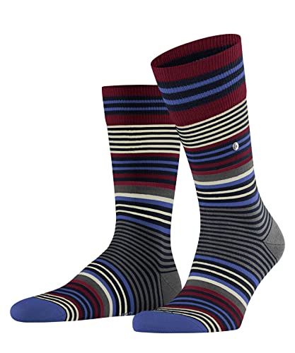 Burlington Herren Socken Stripe M So Wolle gemustert 1 Paar, Blau Marine 6120, 46-50 von Burlington
