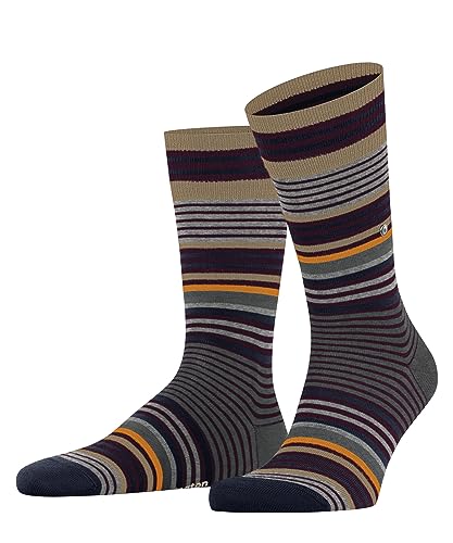 Burlington Herren Socken Stripe Wolle gemustert 1 Paar, Rot (Claret 8435), 40-46 von Burlington