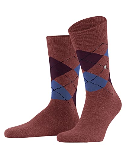 Burlington Herren Tweed Argyle Socken Nachhaltige Baumwolle Wolle dick gemustert 1 Paar, Rot (Rust Melange 8296), 40-46 von Burlington